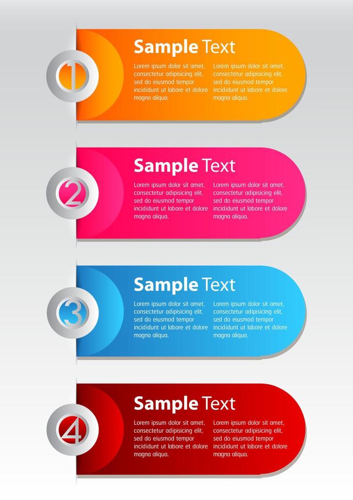 kleurrijke 4-stappen infographic vector