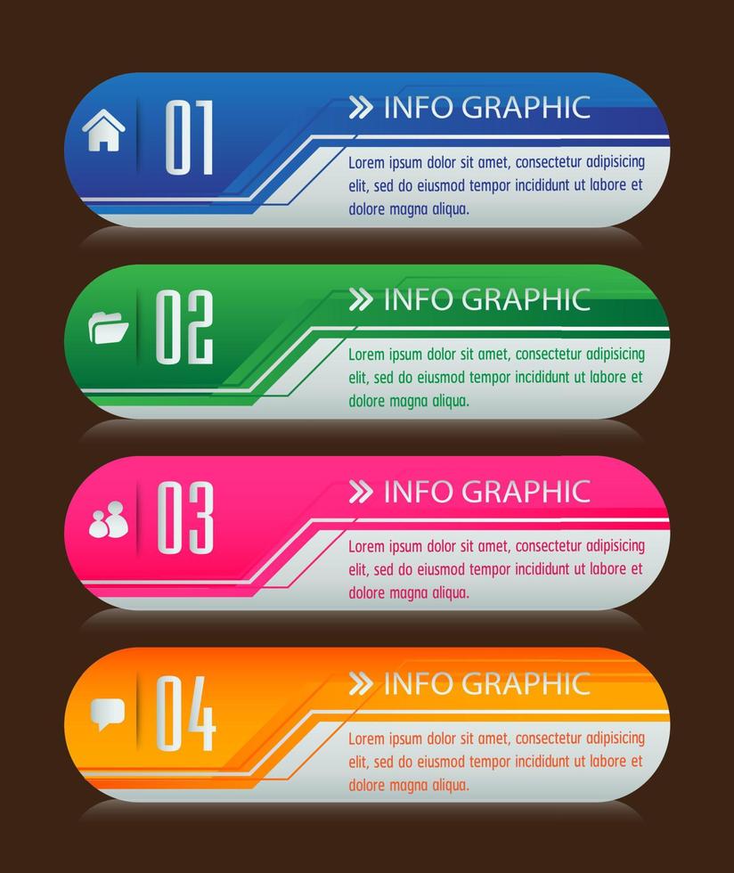 kleurrijke 4-stappen infographic vector