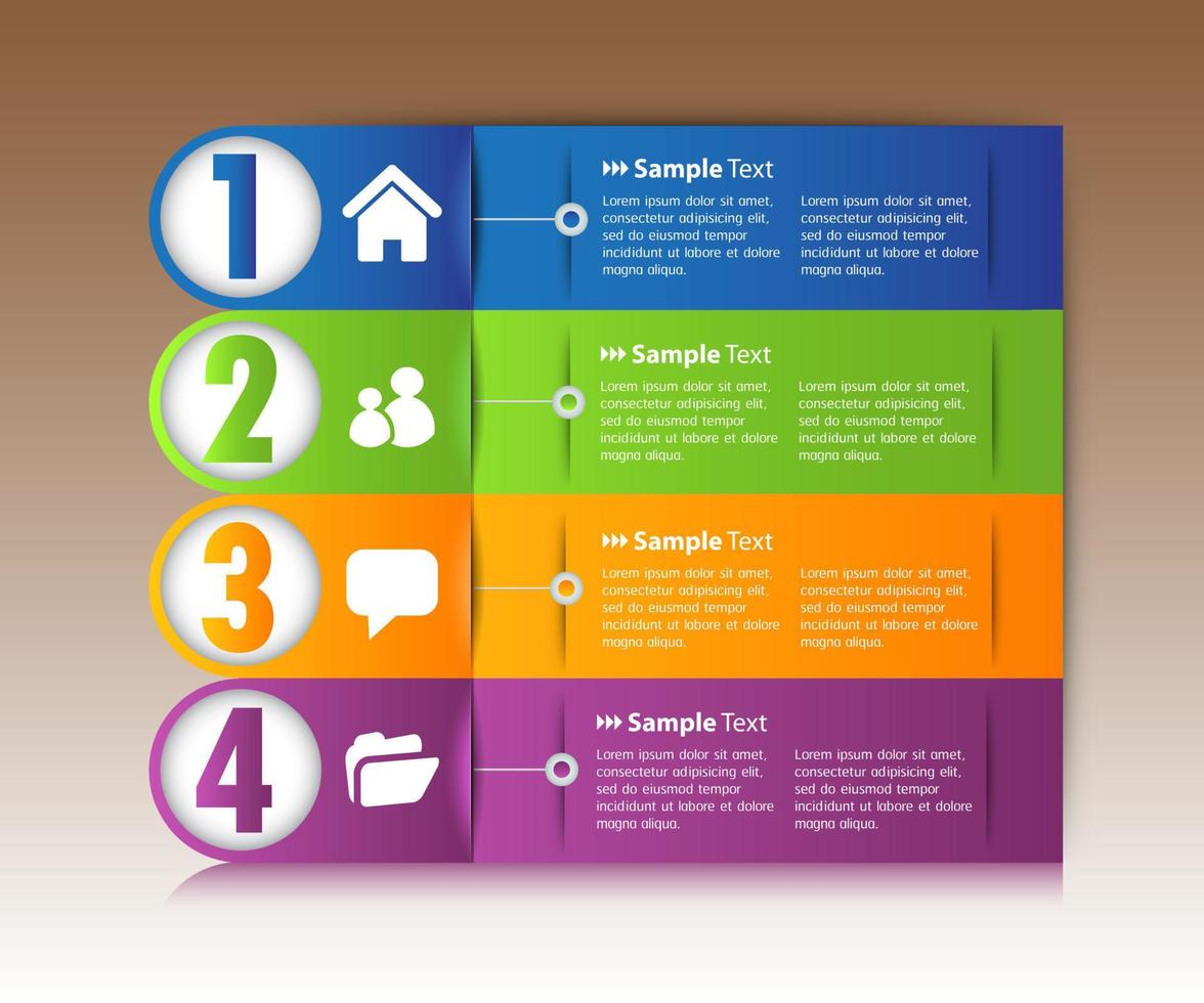 kleurrijke 4-stappen infographic vector