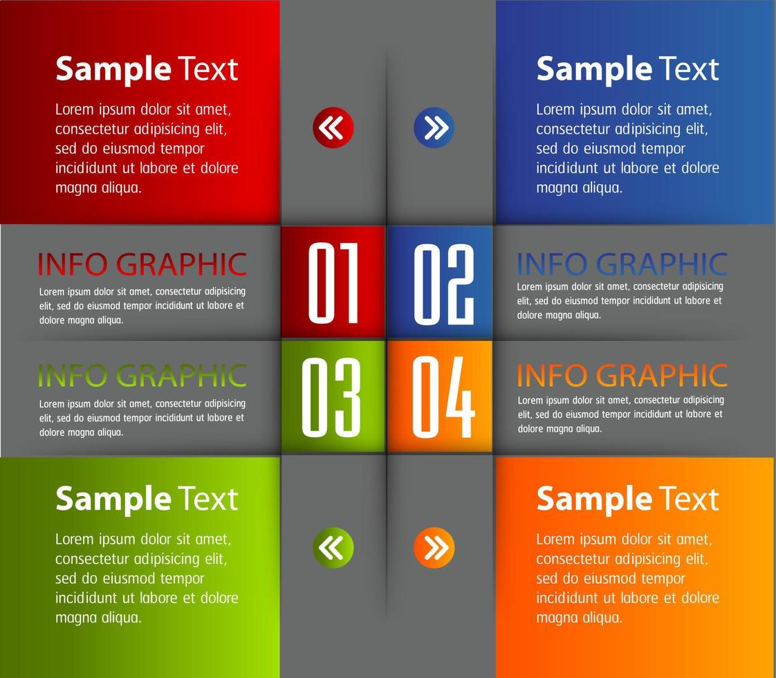 kleurrijke 4-stappen infographic vector