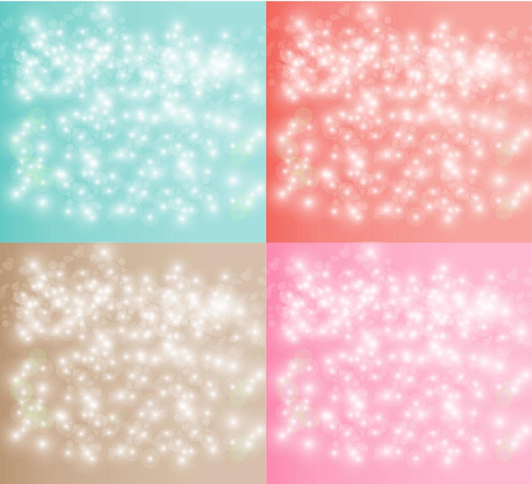 kleurrijke bokeh lichte achtergrond set vector