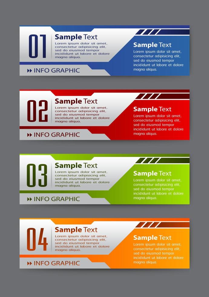 kleurrijke 4-stappen infographic xxxxx vector
