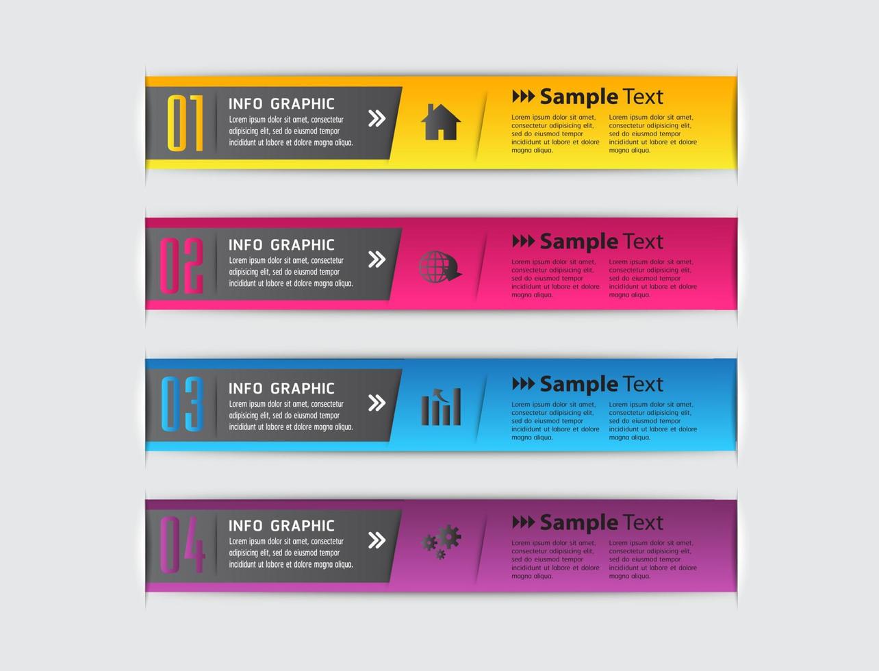 kleurrijke 4-stappen infographic vector