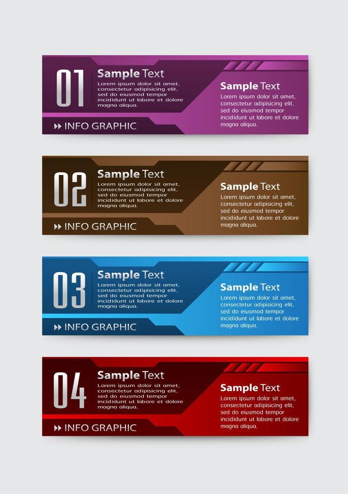 kleurrijke 4-stappen infographic vector