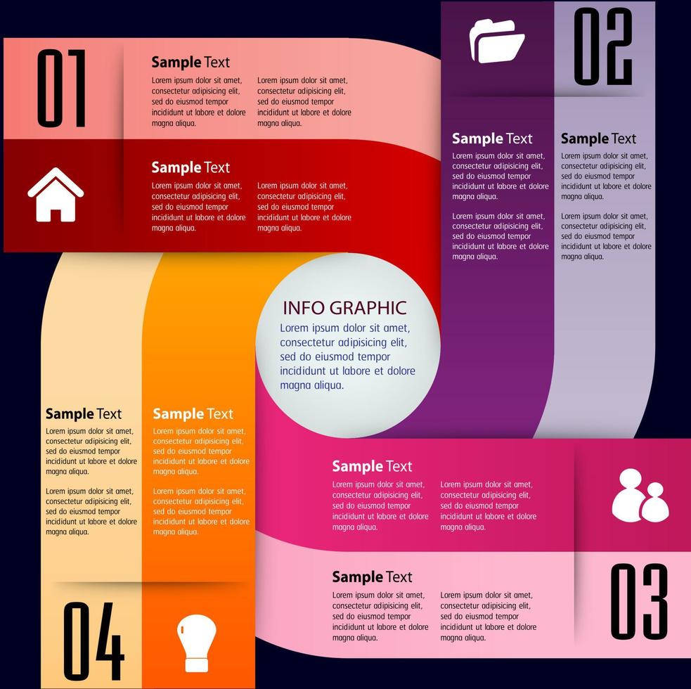 kleurrijke 4-stappen infographic vector