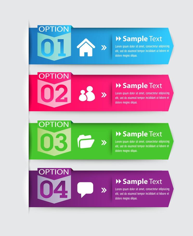 kleurrijke 4-stappen infographic vector