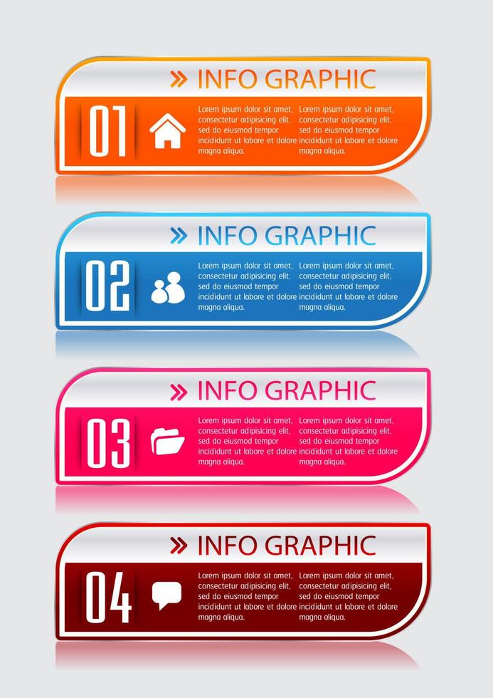 kleurrijke 4-stappen infographic vector