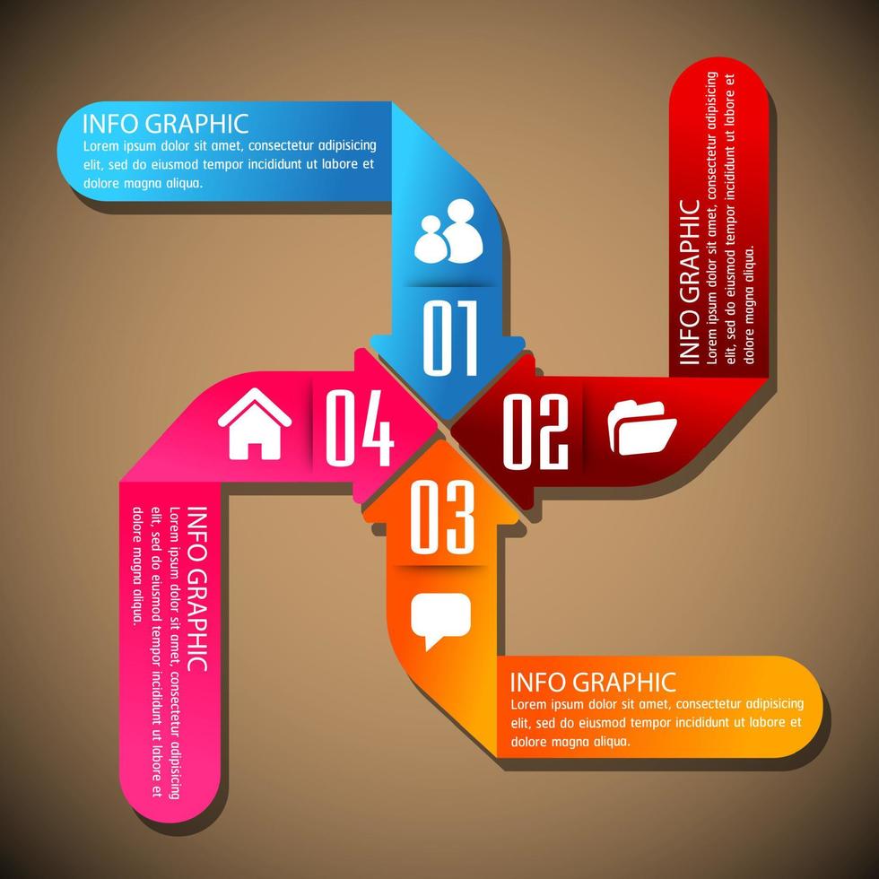 kleurrijke 4-stappen infographic vector