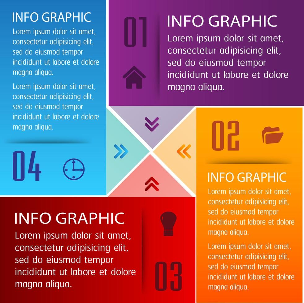 kleurrijke 4-stappen infographic vector