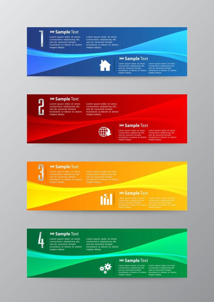 kleurrijke 4-stappen infographic vector