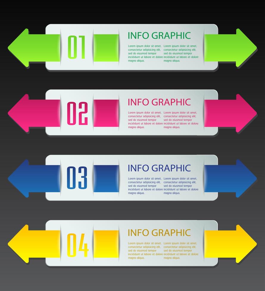 kleurrijke 4-stappen infographic vector