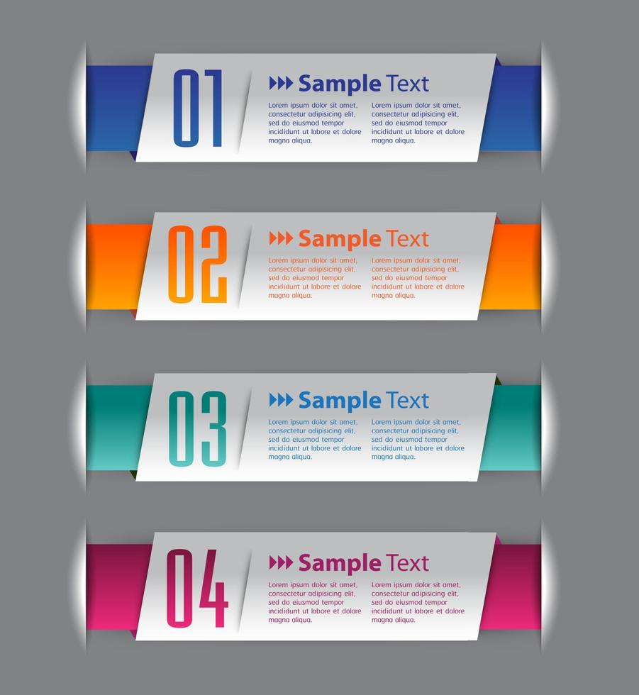 kleurrijke 4-stappen infographic vector