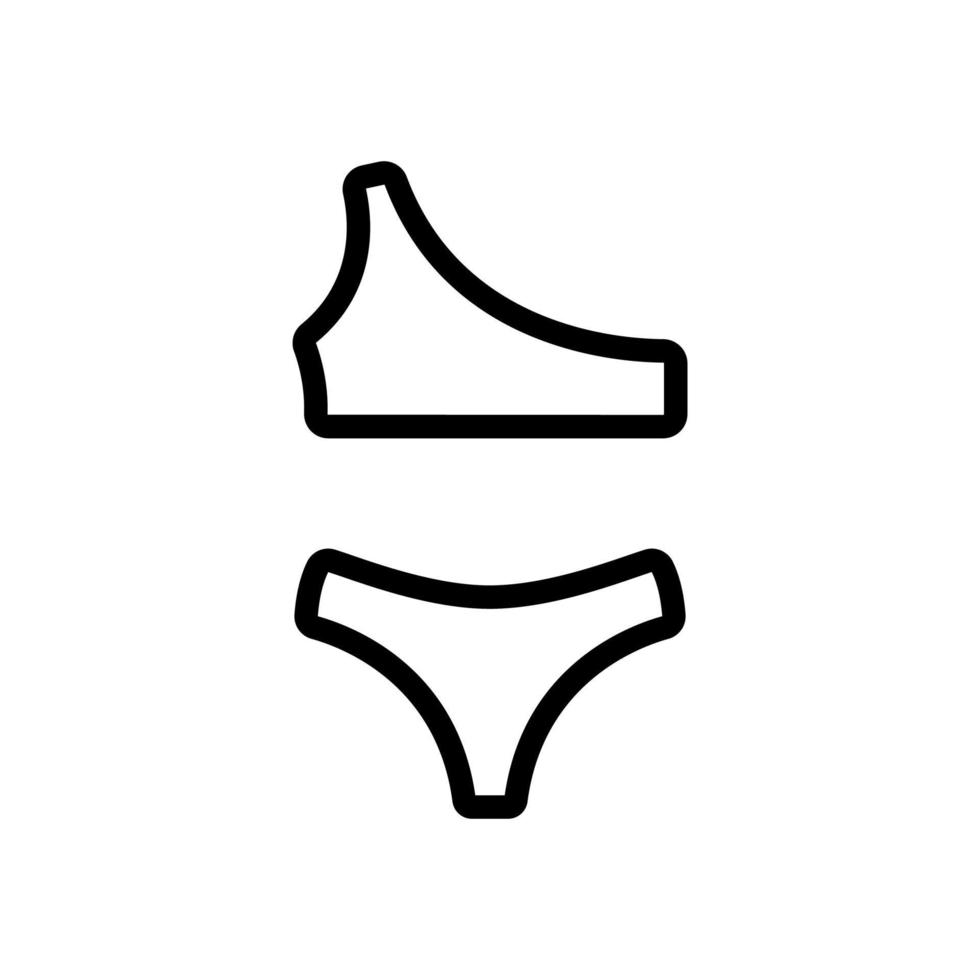 bikini met lijfje op één schouder pictogram vector overzicht illustratie