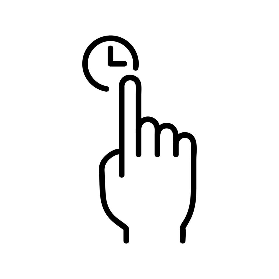 controle op de touchscreen-pictogramvector. geïsoleerde contour symbool illustratie vector