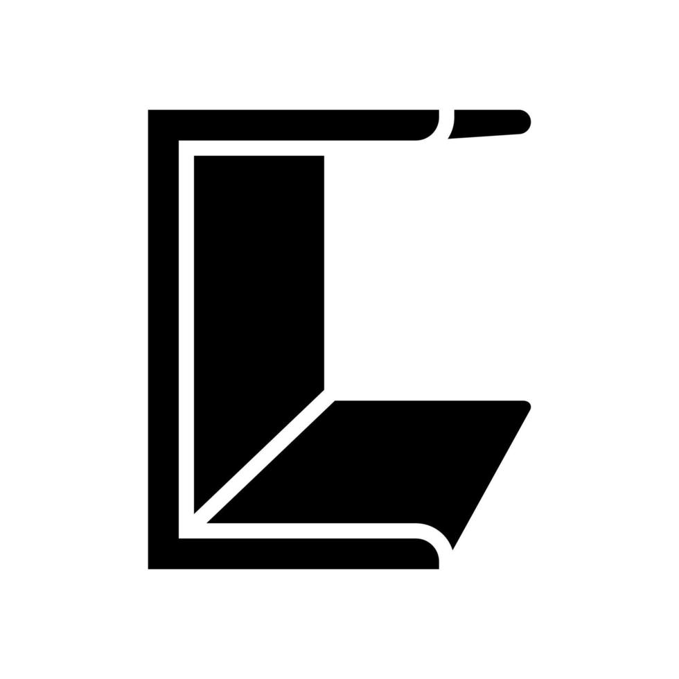 kanaal metalen profiel glyph pictogram vectorillustratie vector