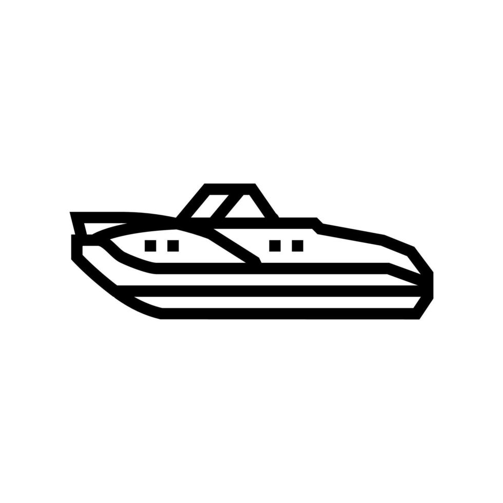 cuddy hutten boot lijn pictogram vectorillustratie vector