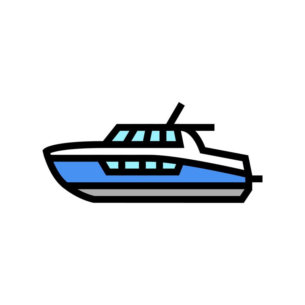 kajuitboot boot kleur pictogram vectorillustratie vector