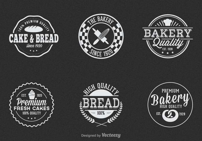 Gratis Vintage Bakkerij Vector Label Set