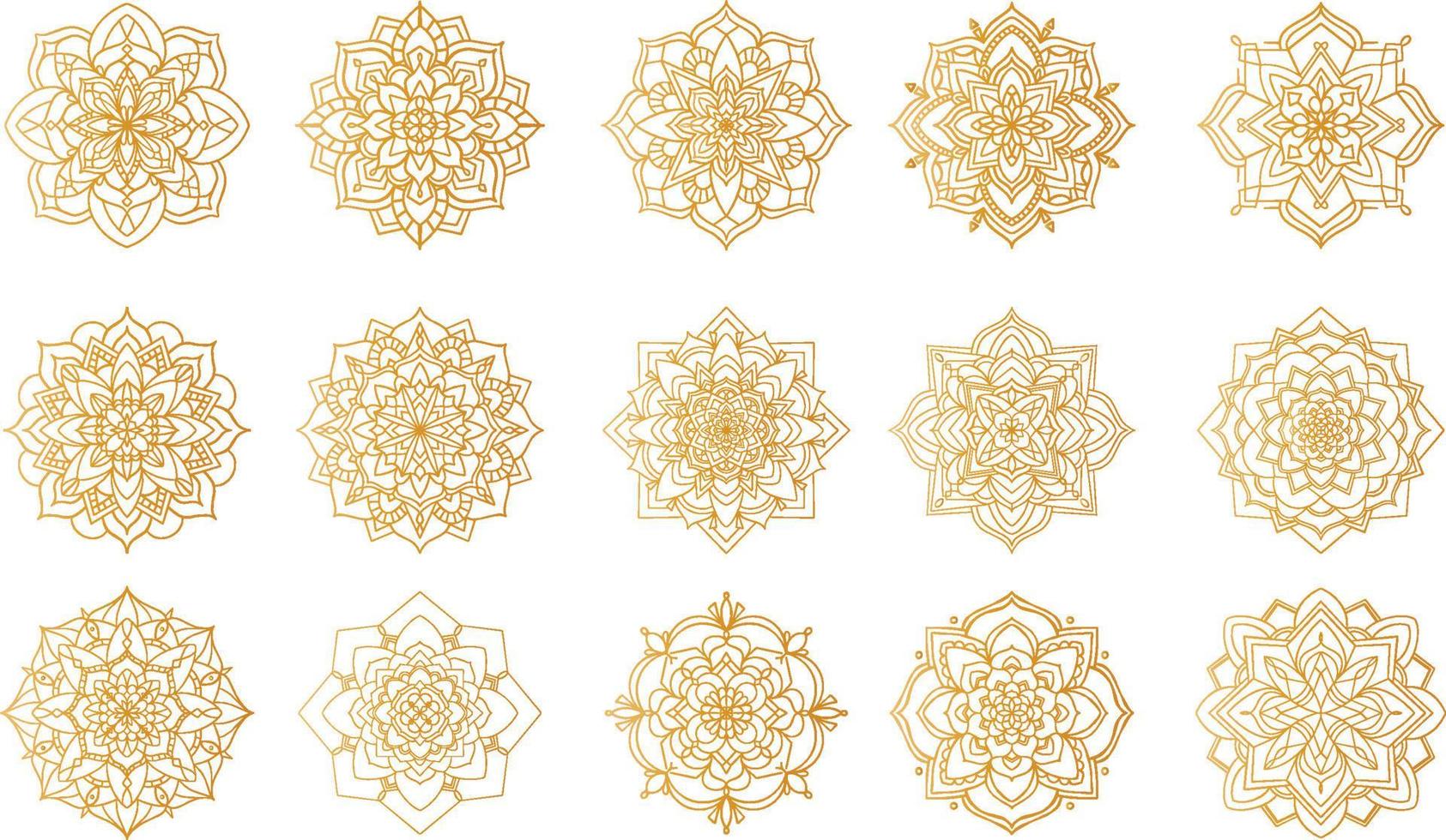 gouden luxe mandala ontwerp vector logo pictogram illustratie om af te drukken, poster, dekking, oosterse ronde patroon. islam, arabisch, indisch, turks, pakistan, chinees, Ottomaanse motieven. handgetekende bloemen