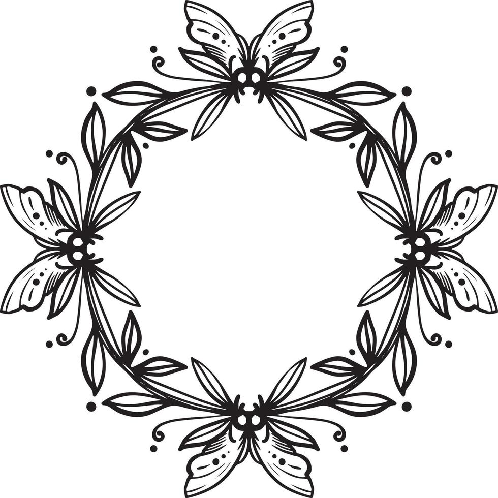 bloemenkrans monogram botanisch frame vector