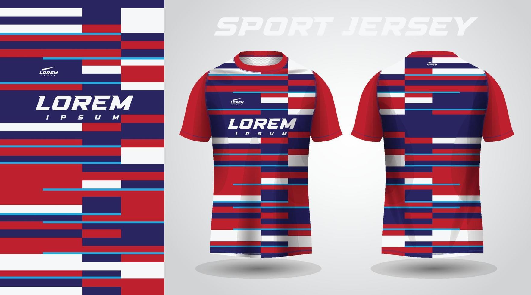 rood blauw shirt sport jersey ontwerp vector