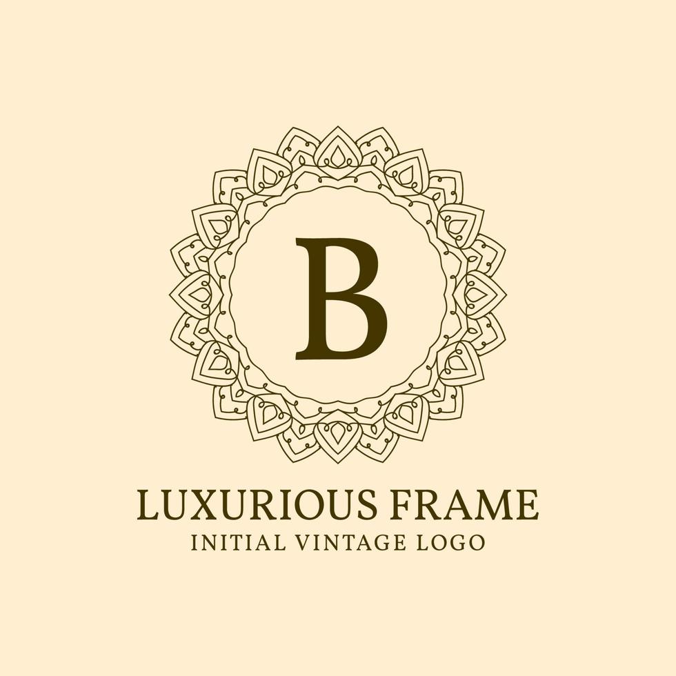 letter b luxe frame eerste vintage vector logo ontwerpelement