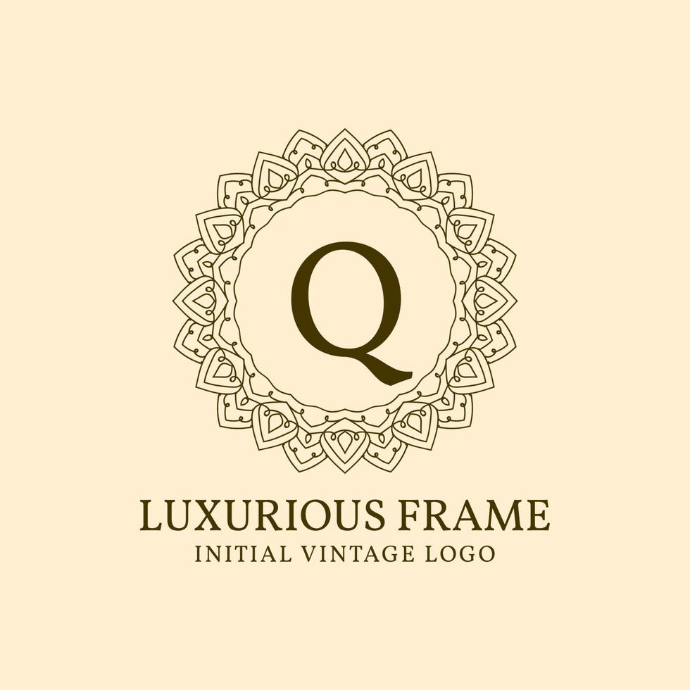 letter q luxe frame eerste vintage vector logo ontwerpelement