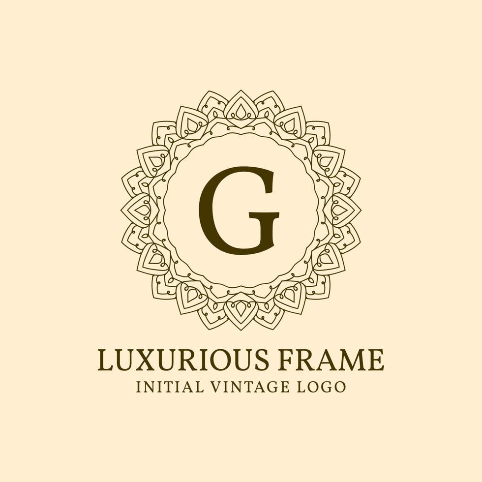 letter g luxe frame eerste vintage vector logo ontwerpelement