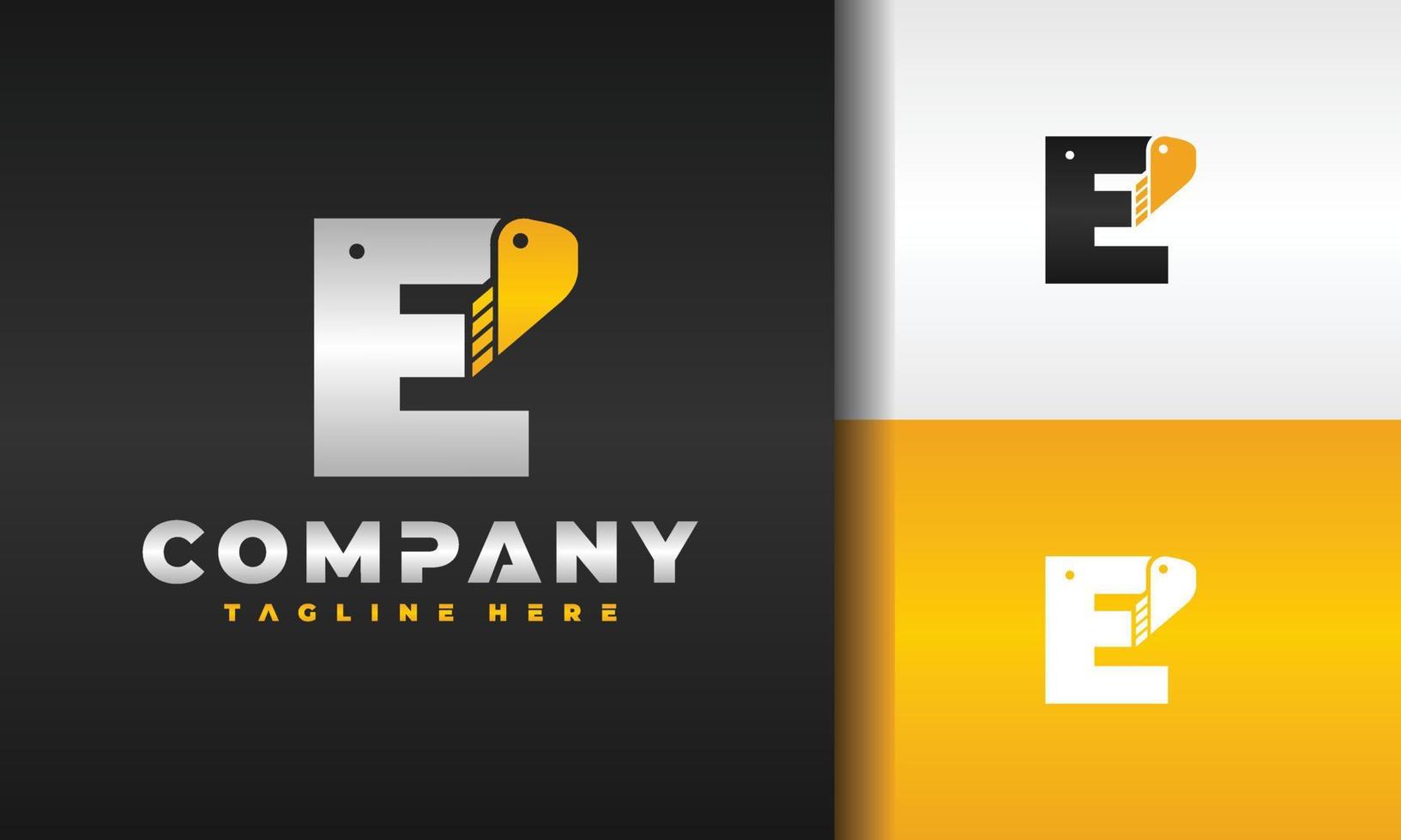 letter e graafmachine logo vector