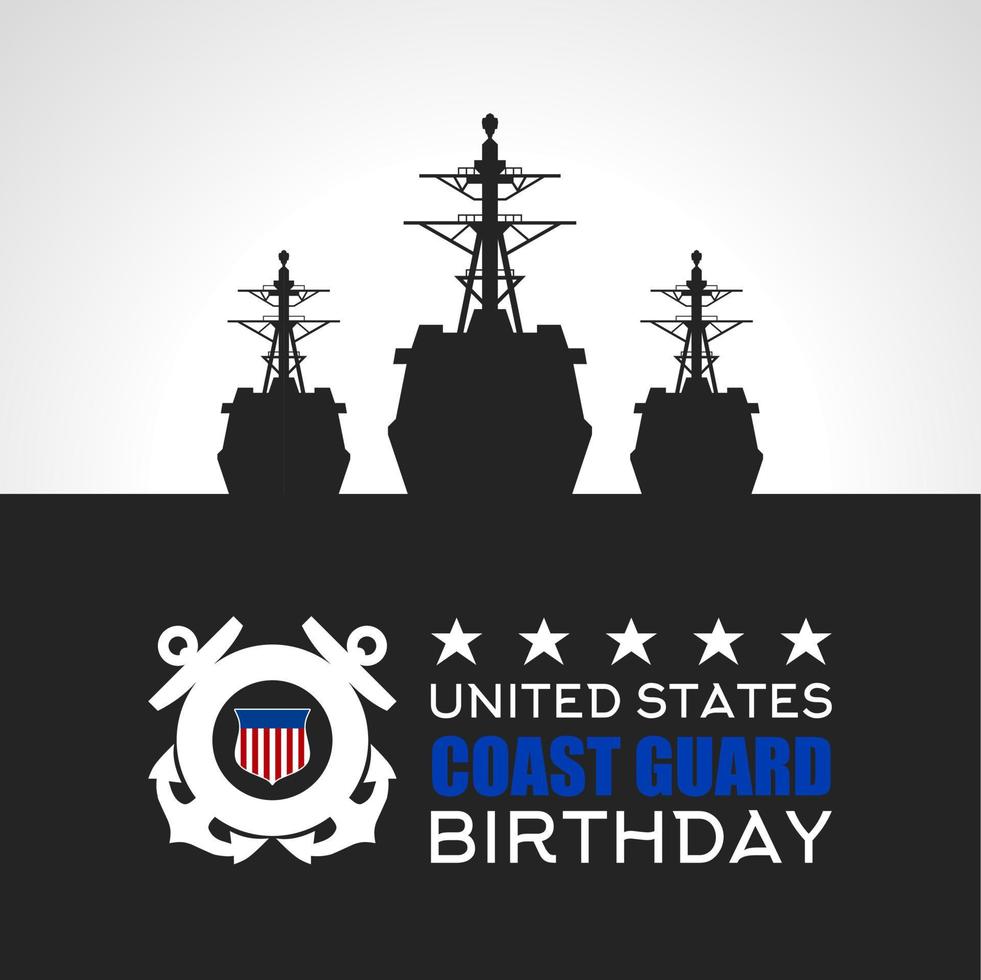 gelukkige verjaardag Verenigde Staten kustwacht thema vectorillustratie. vector