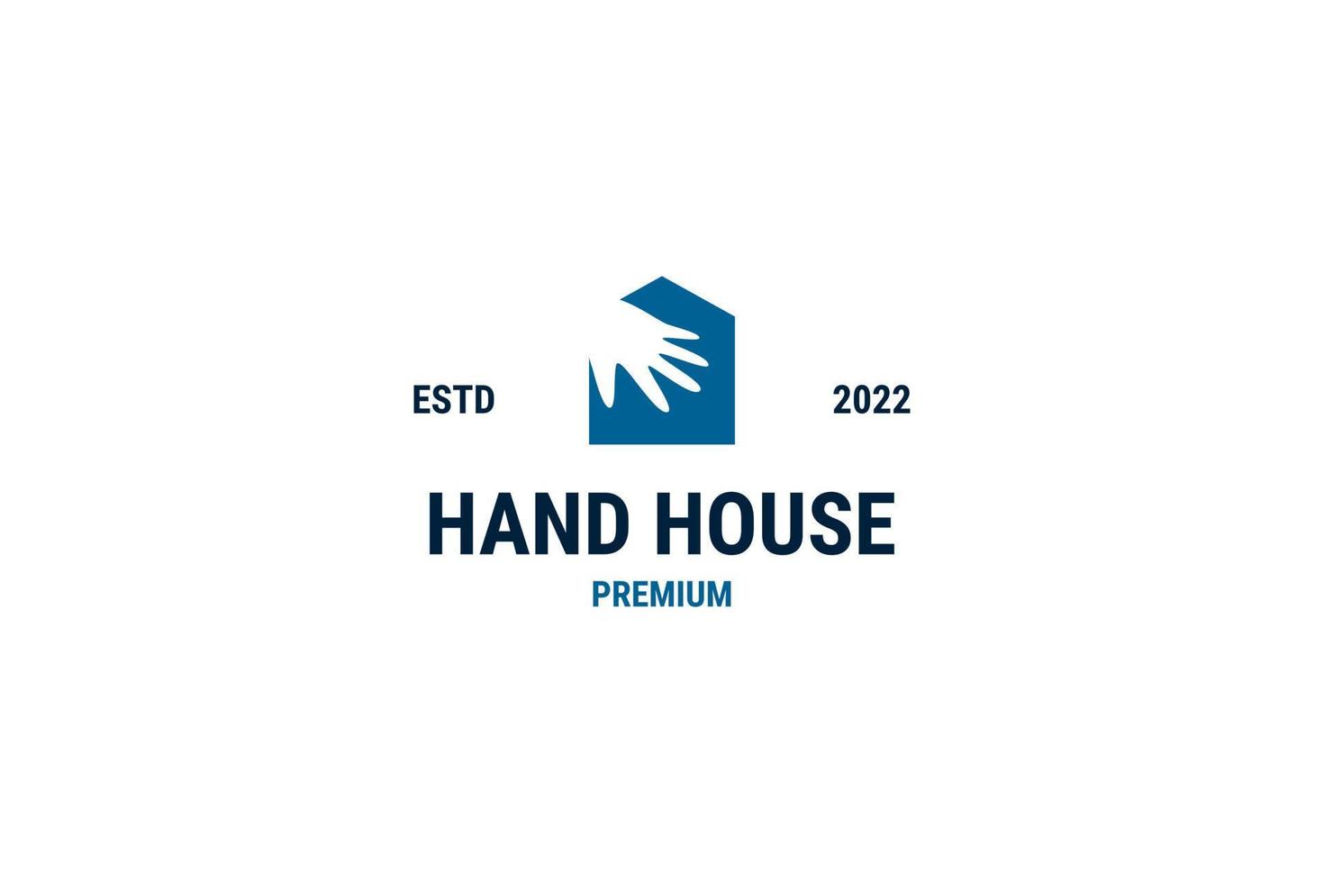 platte hand huis logo ontwerp vector sjabloon illustratie idee