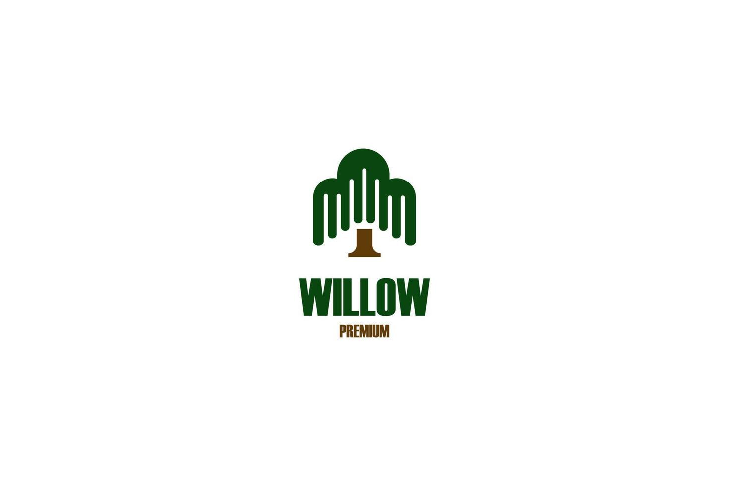 platte wilg boom logo ontwerp vector sjabloon illustratie idee