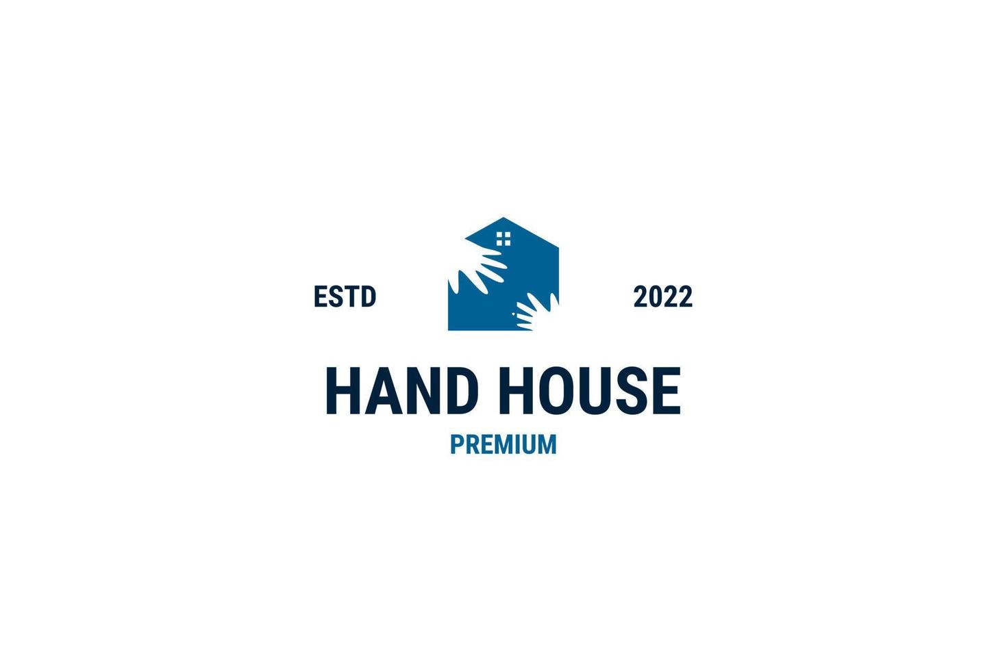 platte hand huis logo ontwerp vector sjabloon illustratie idee