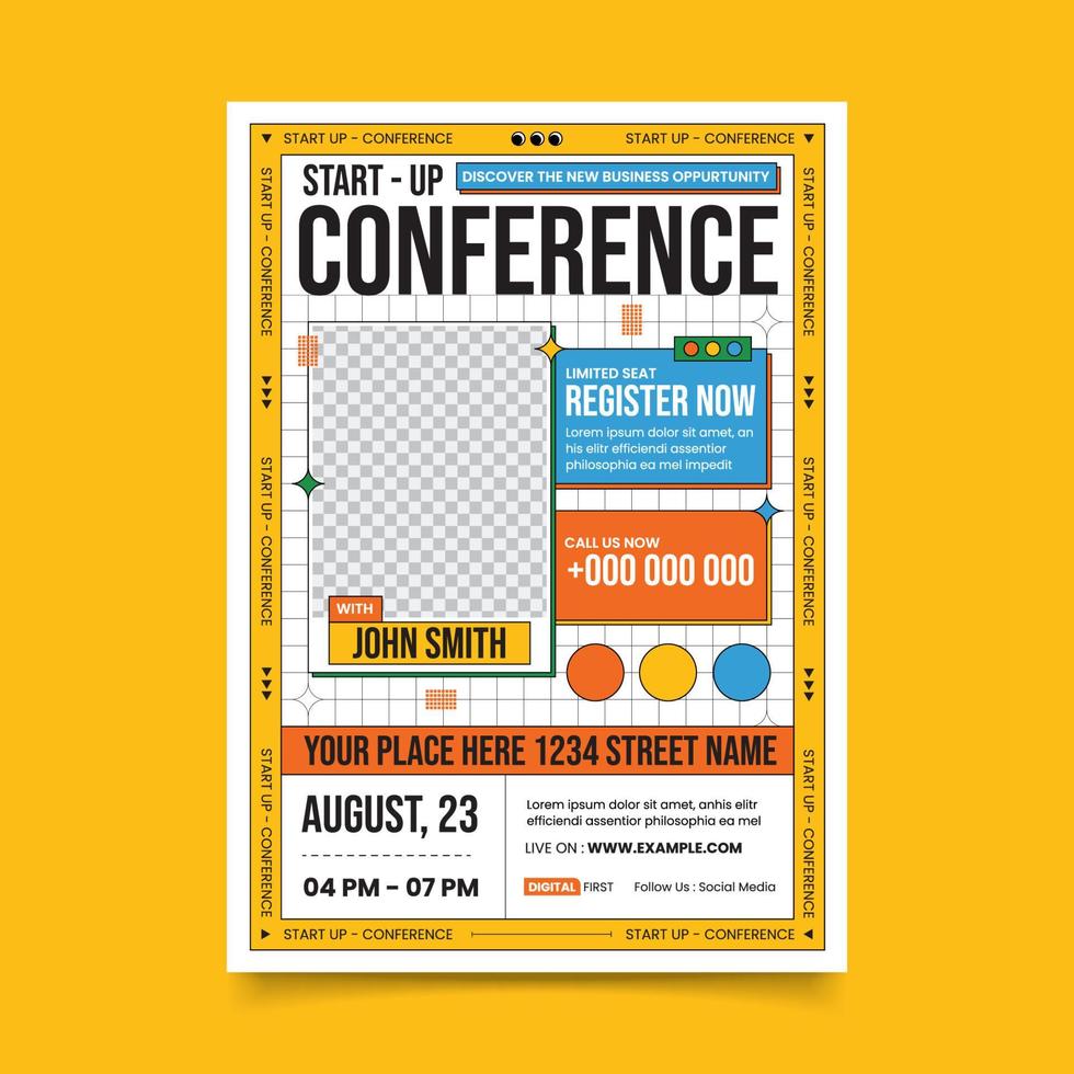 flyer voor zakelijke conferenties starten vector