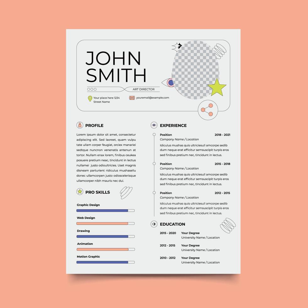 creatieve cv-ontwerpsjabloon vector