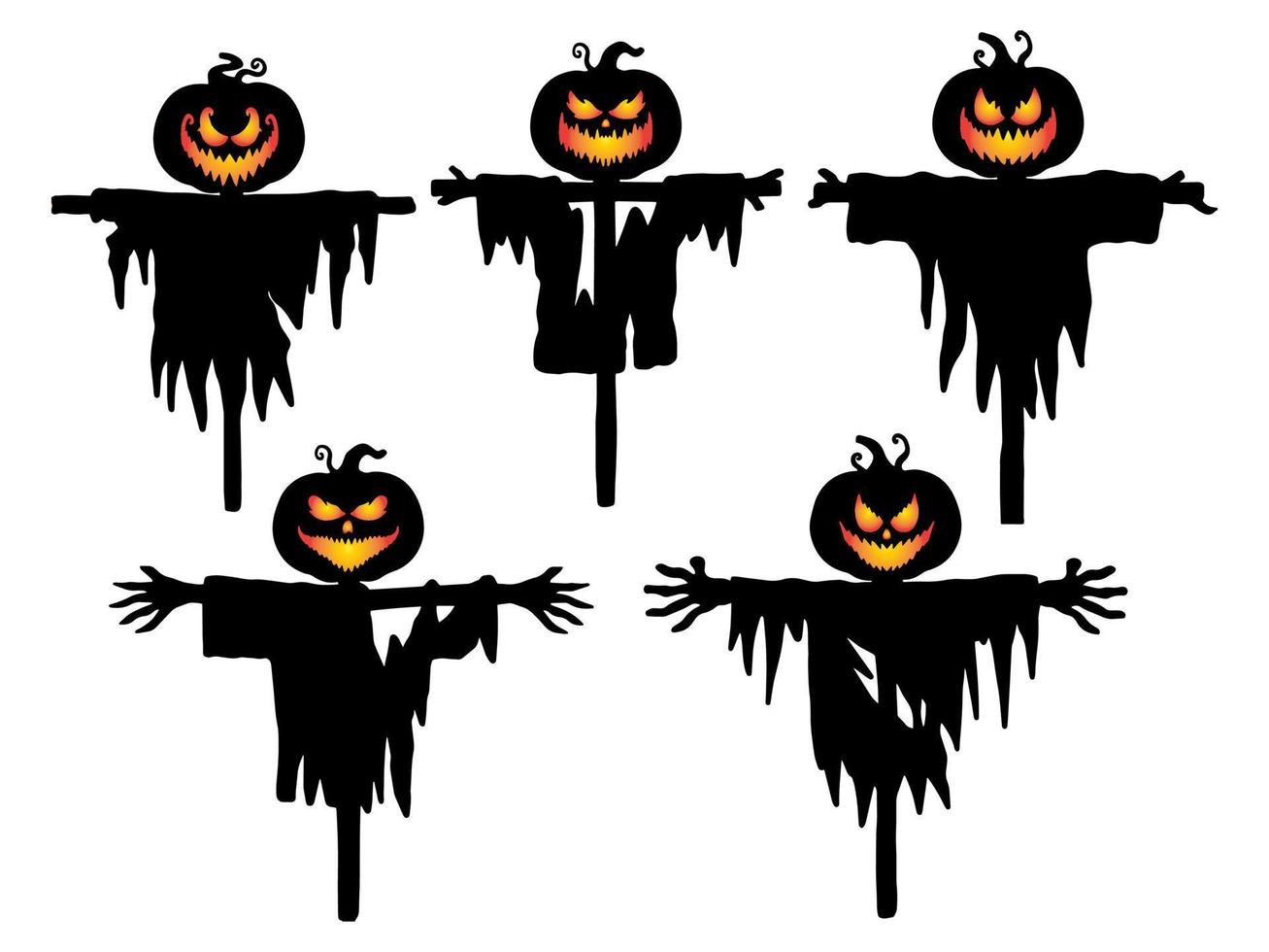 halloween vogelverschrikker silhouet illustratie vector