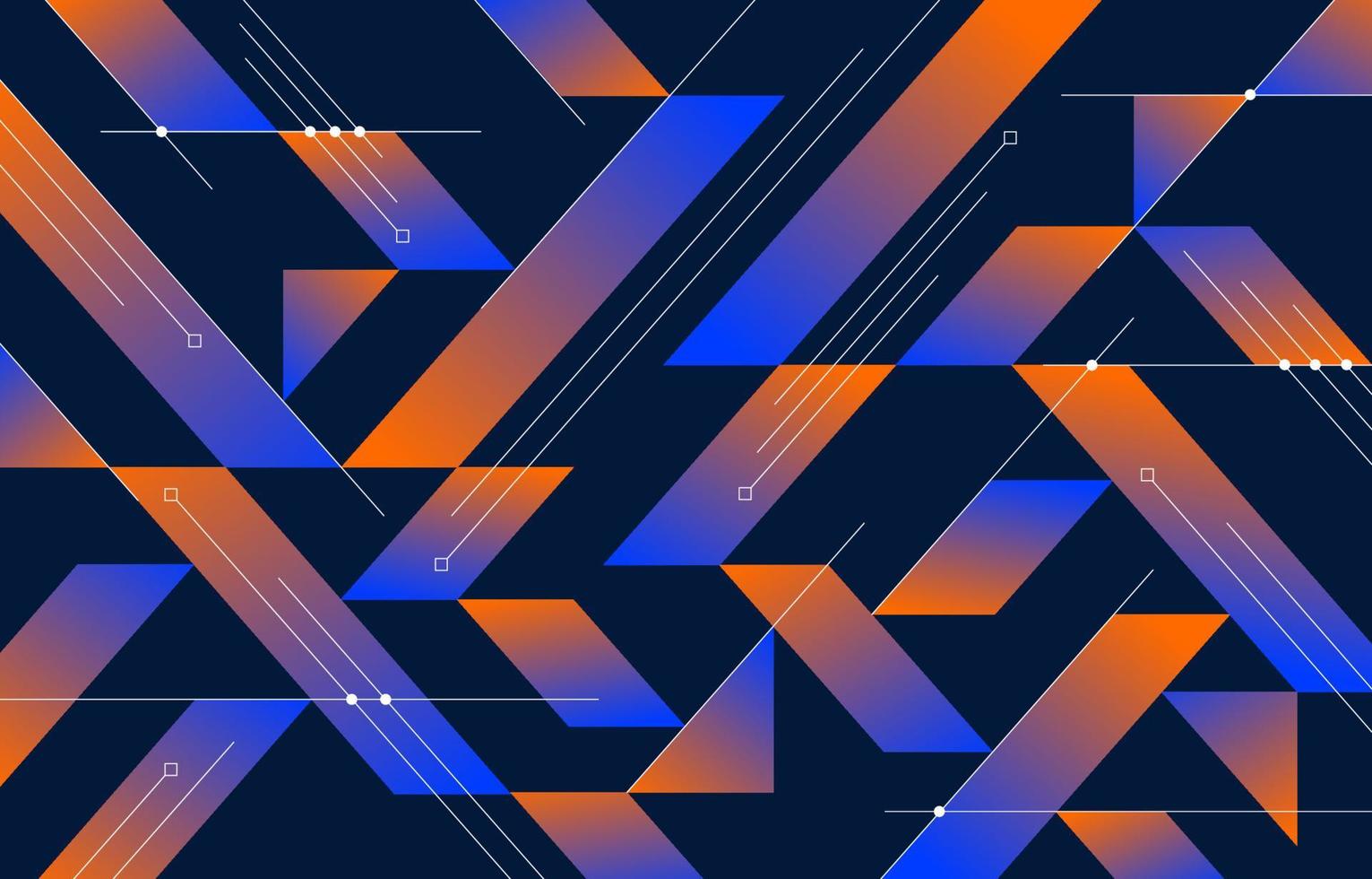 geometrische blauw oranje achtergrond vector