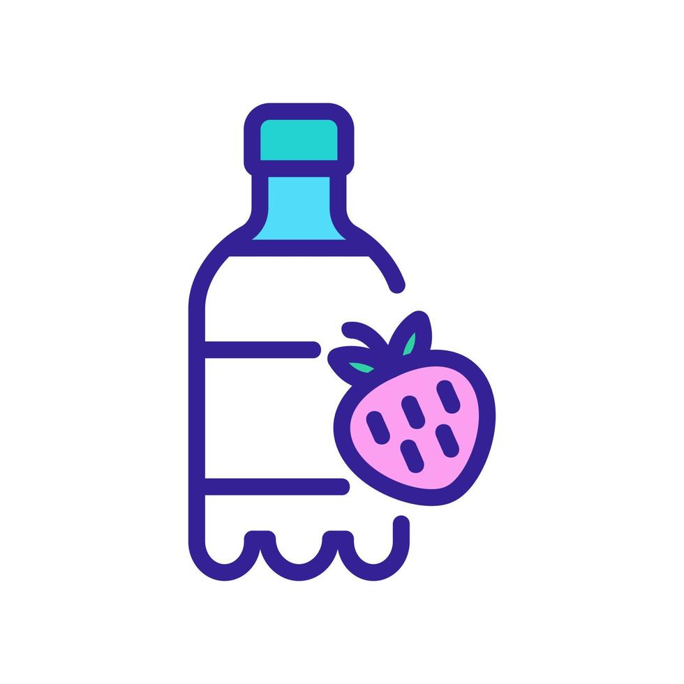 fles aardbei siroop pictogram vector overzicht illustratie