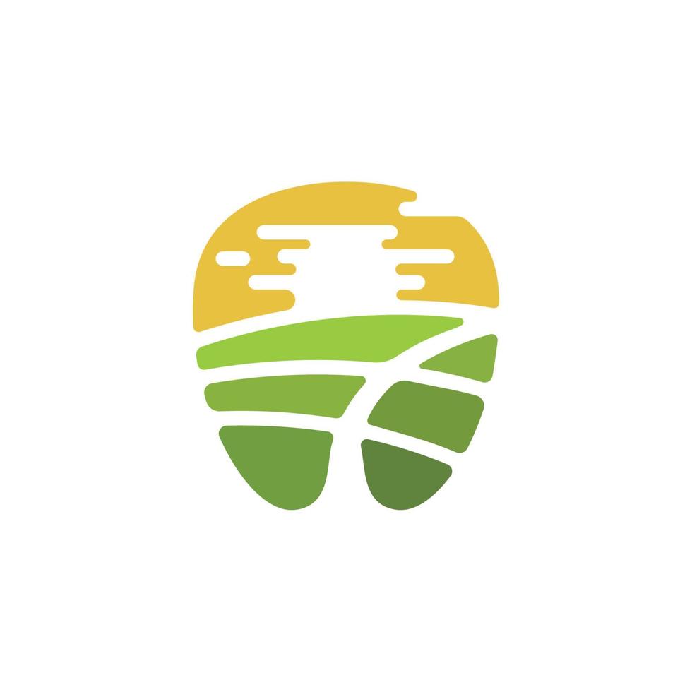 creatieve tandheelkundige geboorteplaats landschap concept logo sjabloon vector