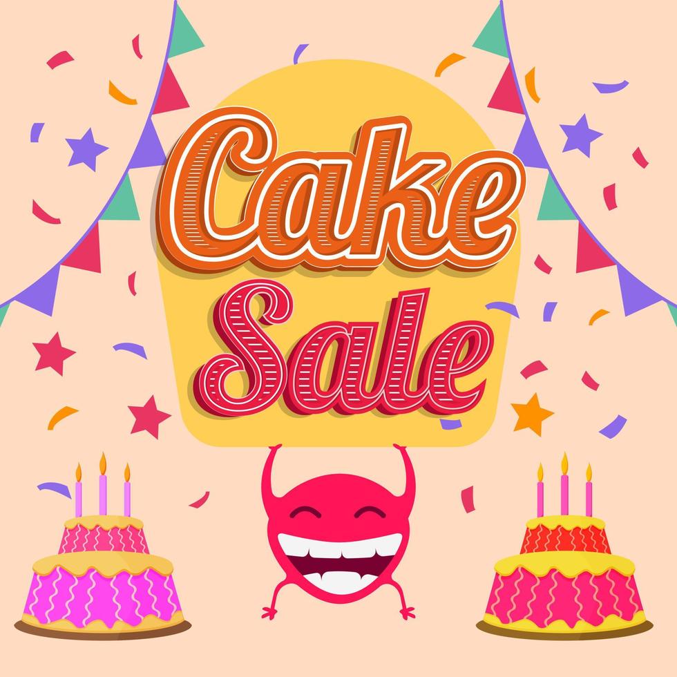 cake sale social media post, gebak cupcake aanbieding sale korting vector