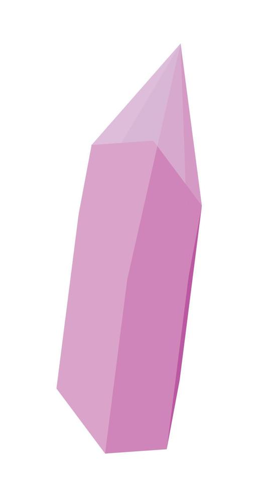 roze kristal. vector voorraad illustratie geïsoleerd op een witte achtergrond.