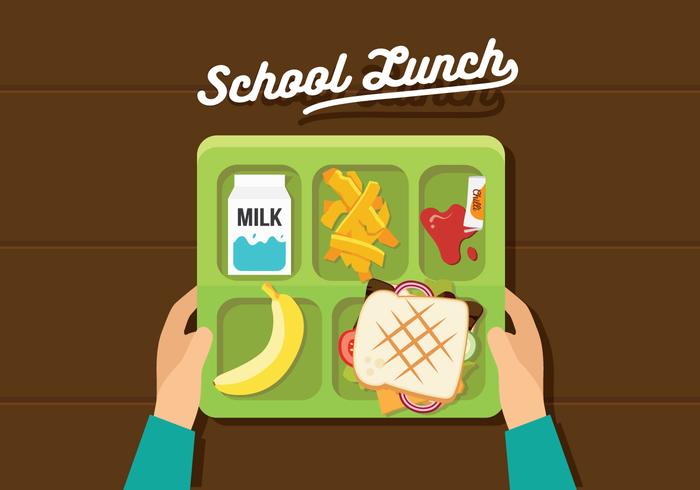 Vector school lunch