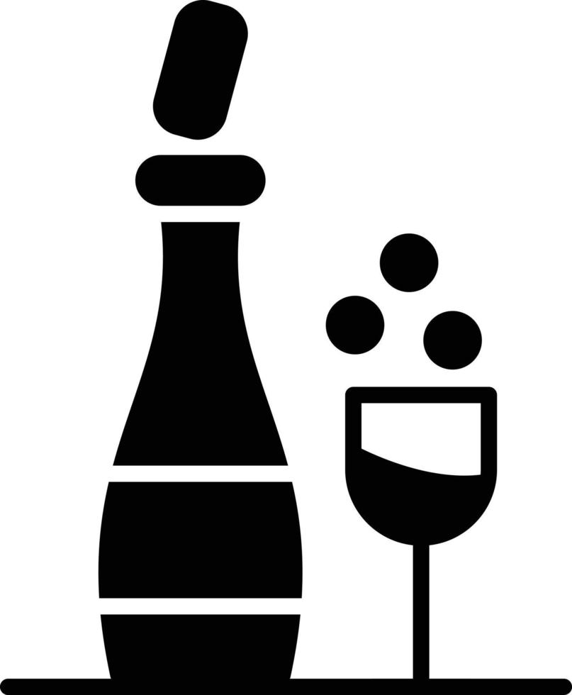 champagne glyph-pictogram vector