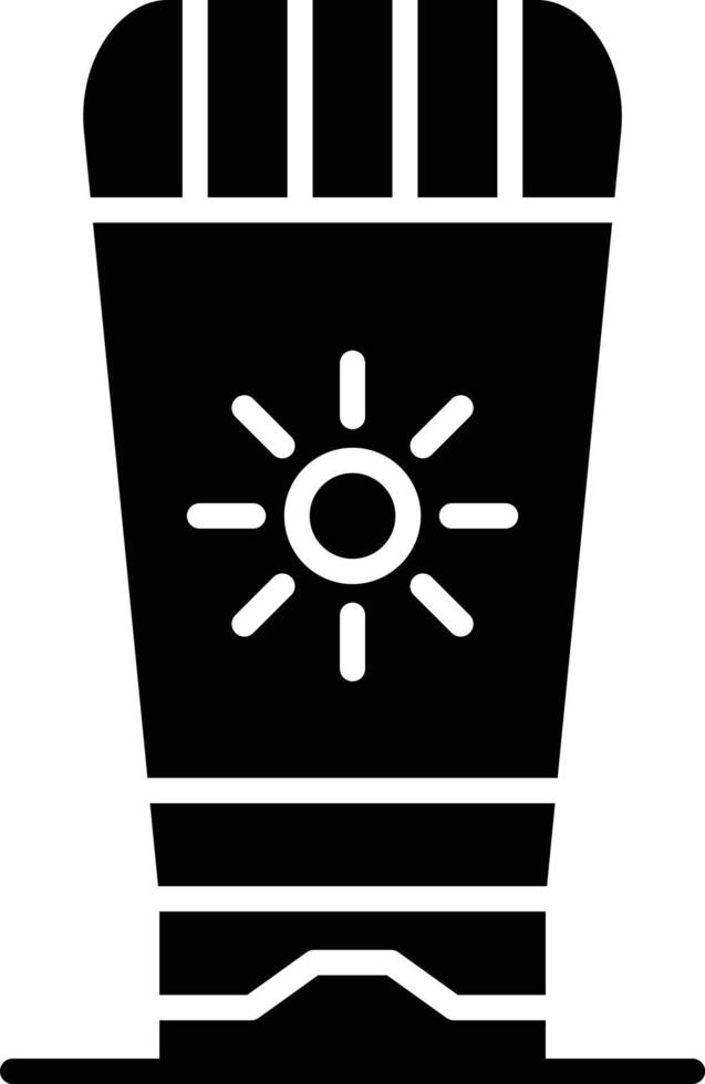 zonnebrandcrème glyph icoon vector