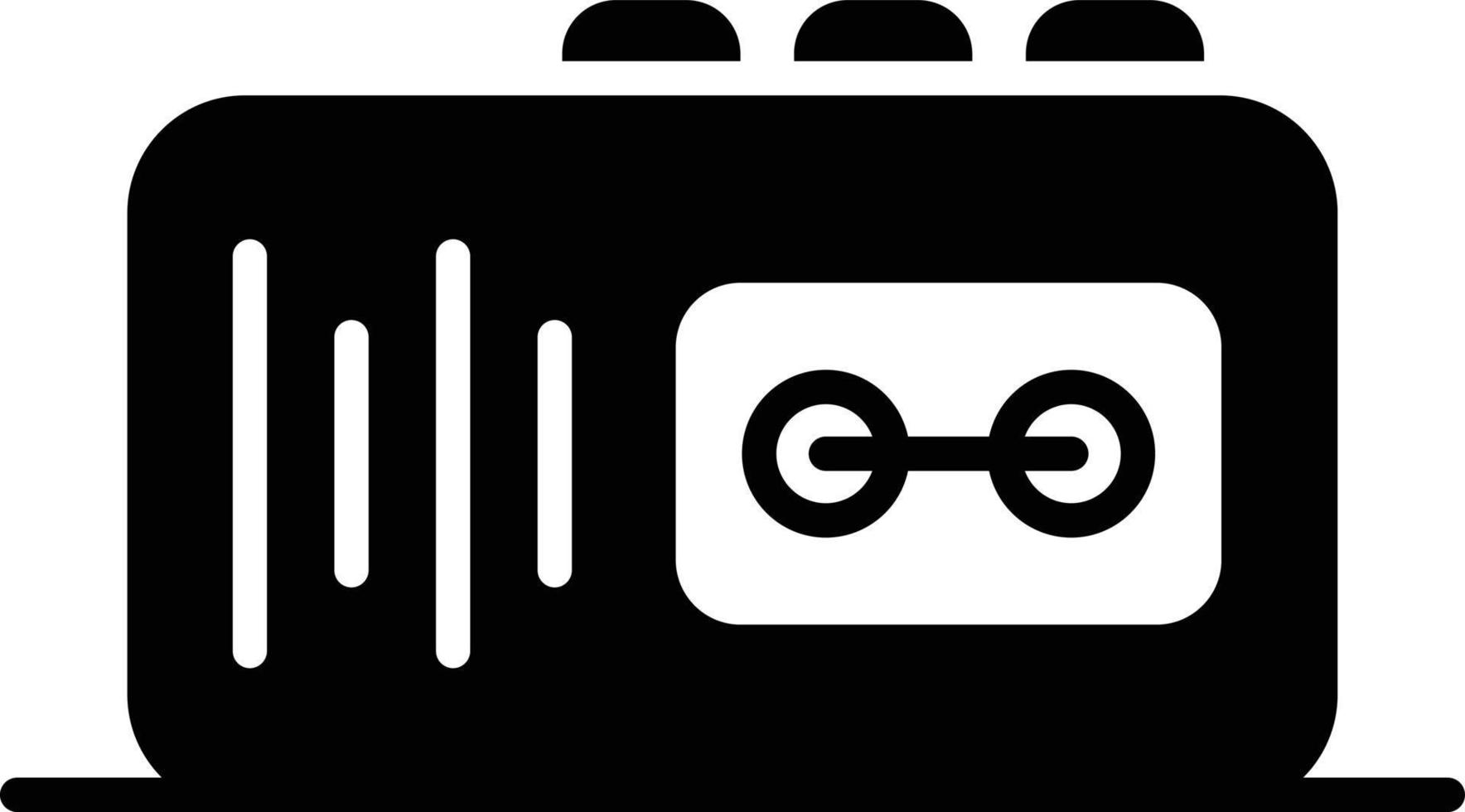 glyph-pictogram van bandrecorder vector