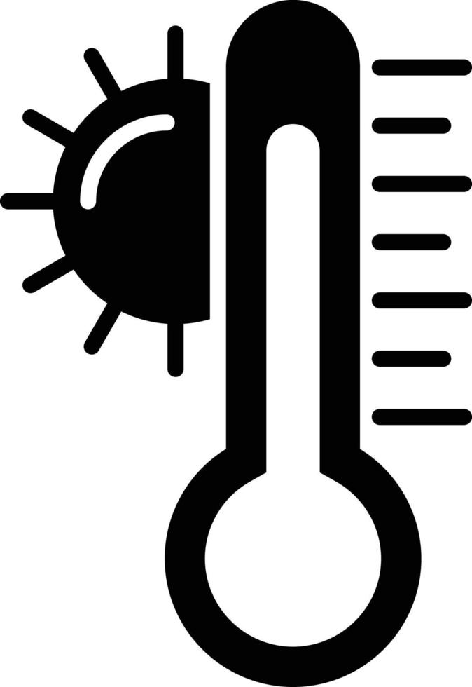 glyph-pictogram voor hoge temperaturen vector