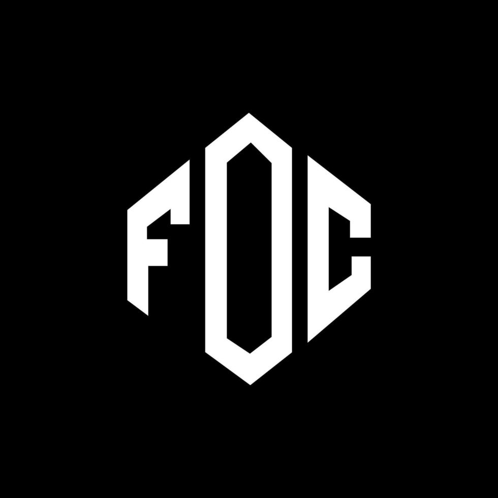 foc letter logo-ontwerp met veelhoekvorm. foc veelhoek en kubusvorm logo-ontwerp. foc zeshoek vector logo sjabloon witte en zwarte kleuren. foc-monogram, bedrijfs- en onroerendgoedlogo