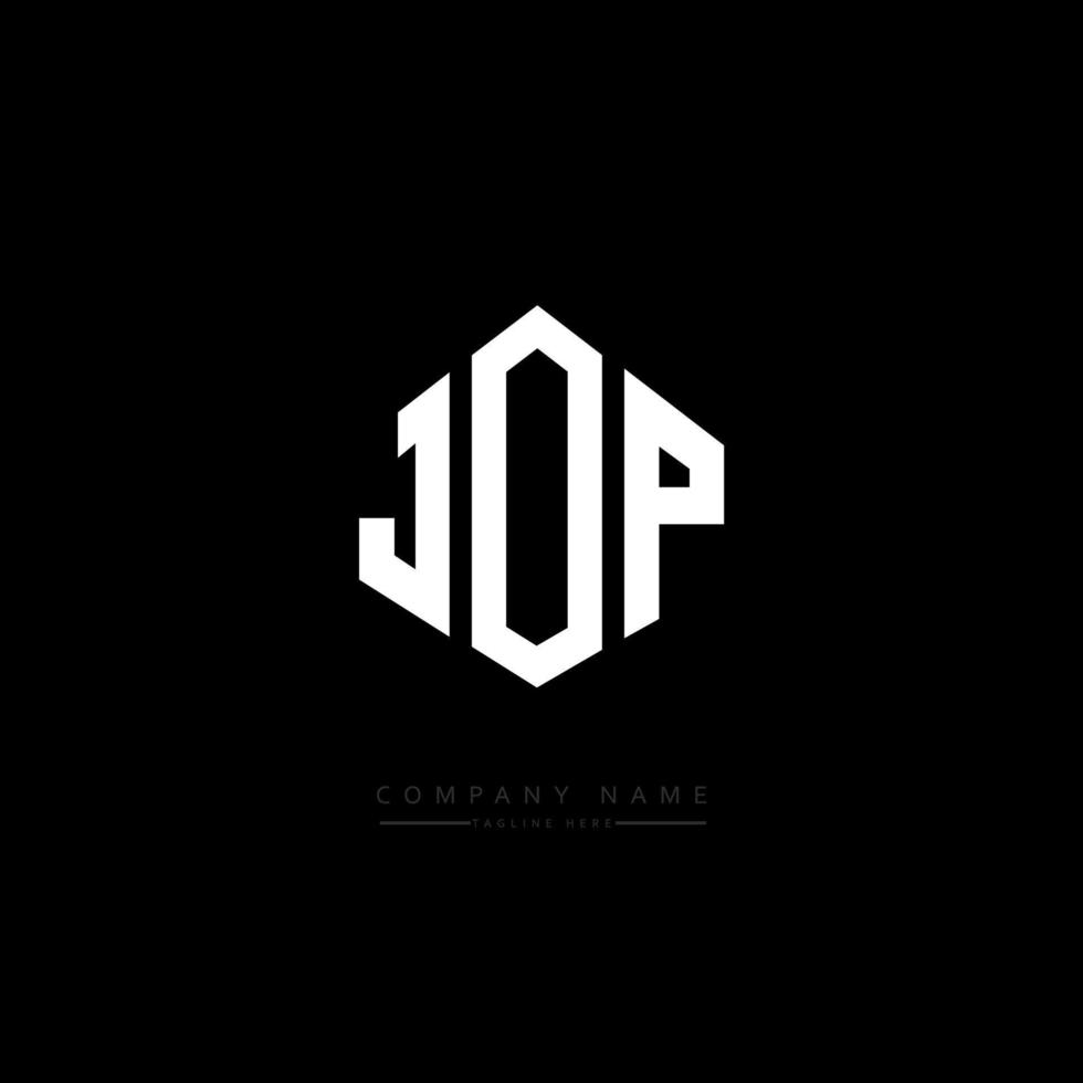 jop letter logo-ontwerp met veelhoekvorm. jop veelhoek en kubusvorm logo-ontwerp. jop zeshoek vector logo sjabloon witte en zwarte kleuren. jop-monogram, bedrijfs- en onroerendgoedlogo