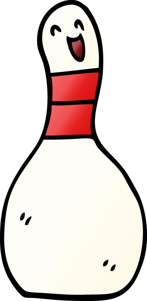 cartoon doodle bowling pin vector