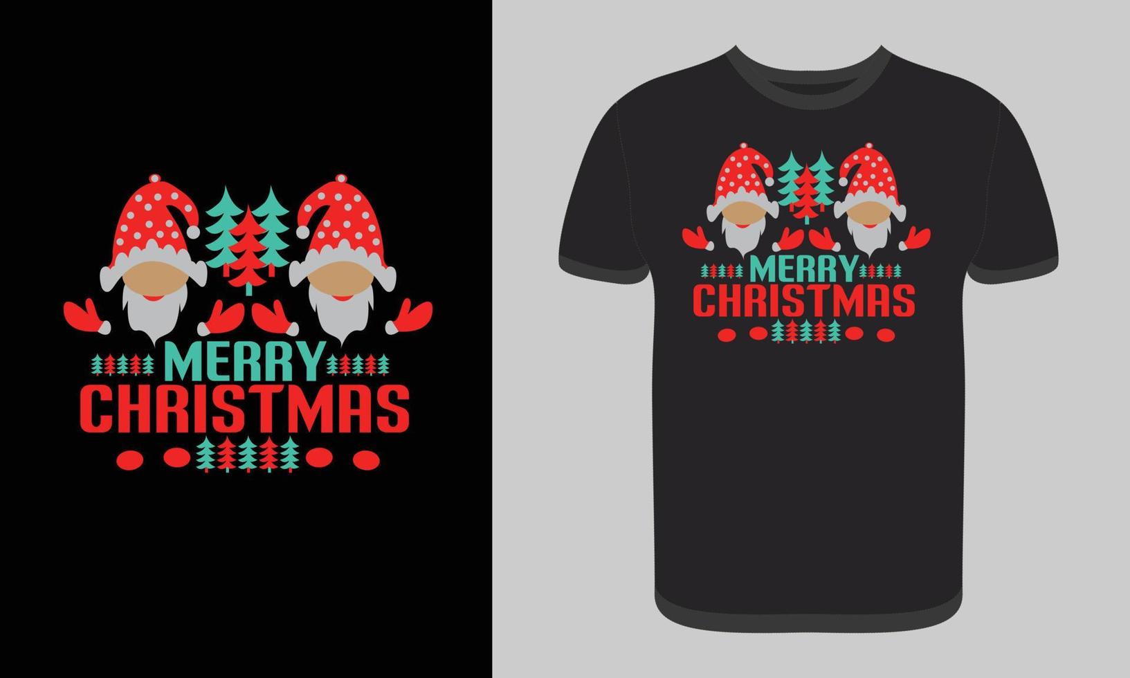 gratis bewerkbaar kerst-t-shirtontwerp, afdruksjabloon, vector grafisch element